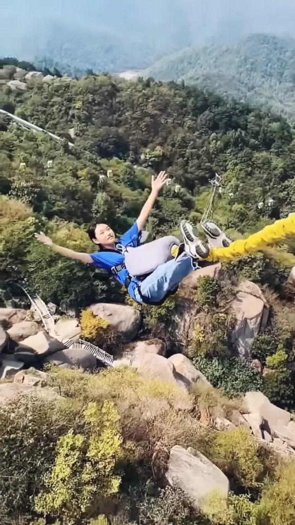 Would You Ever Try This Extreme Bungee Jump? 💀 #shorts