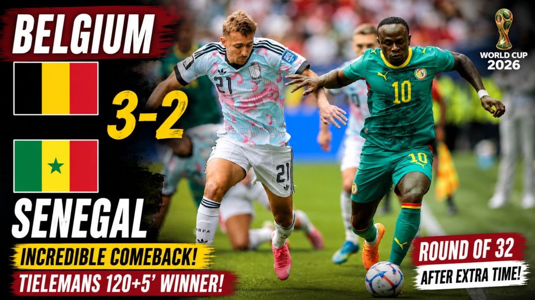 ⁣Belgium vs Senegal 3-2 (AET) | Full Match Highlights | Round of 32 | FIFA World Cup 2026